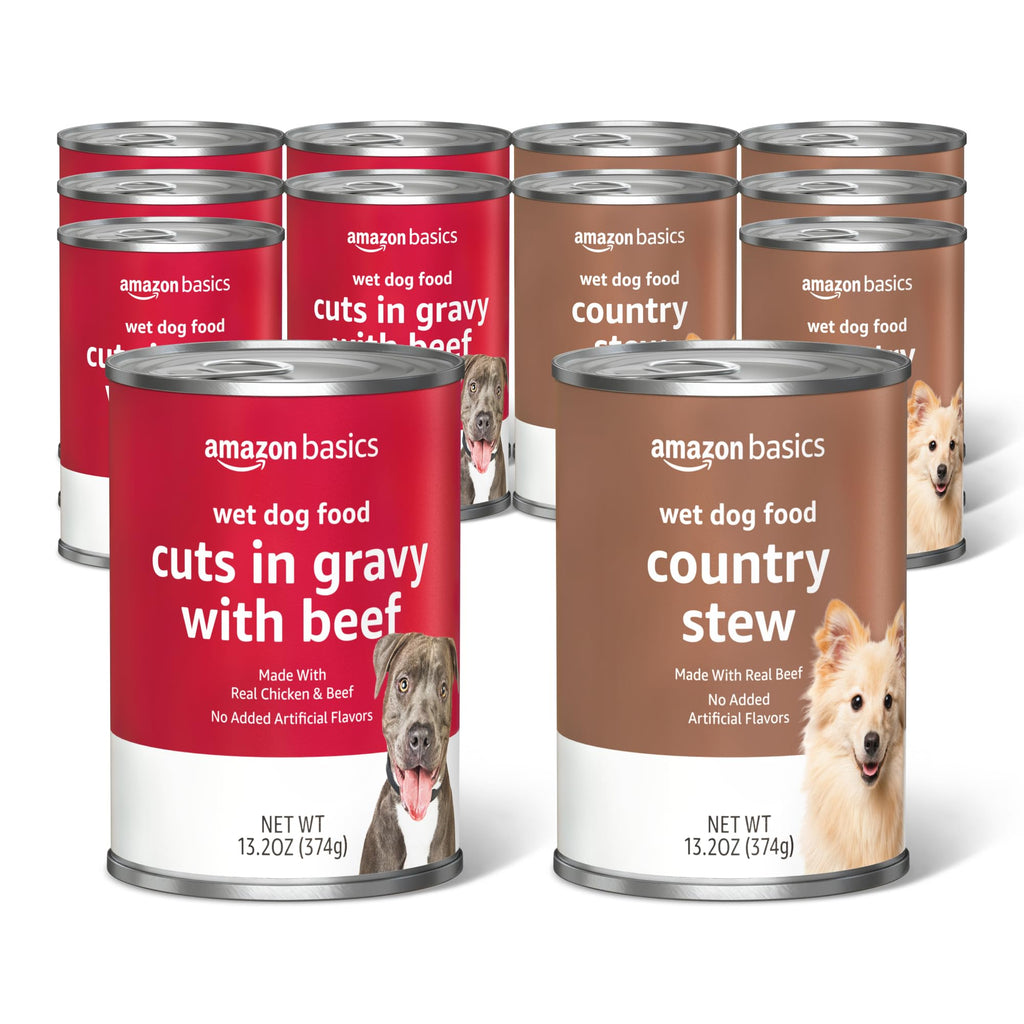 Wet Dog Food Variety Pack, Beef, 13.2oz Cans (Pack of 12) X494