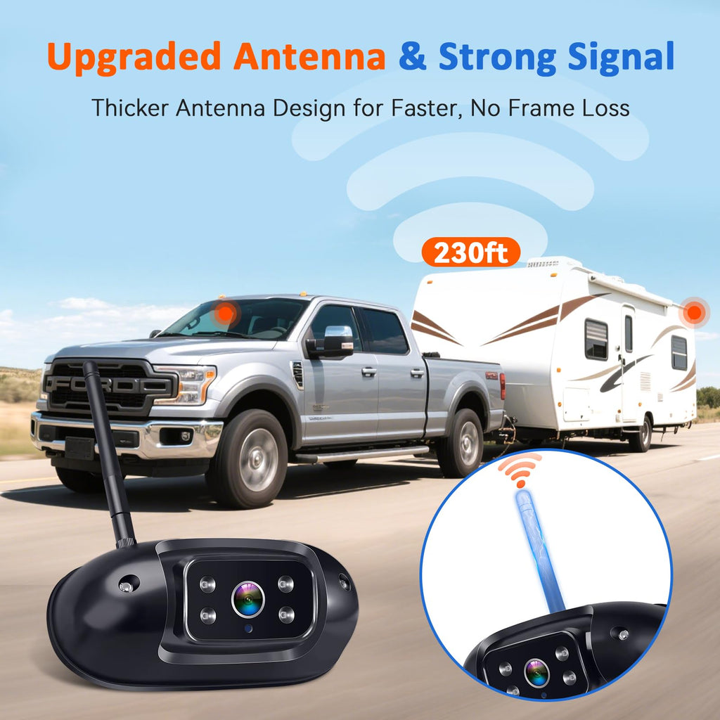 Wireless RV Backup Camera with 7" DVR Monitor H5338
