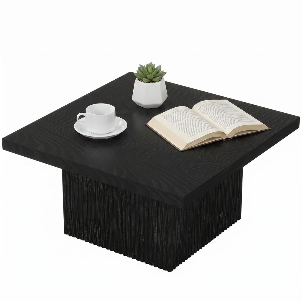 31.5" Square Fluted Wood Coffee Table F309307