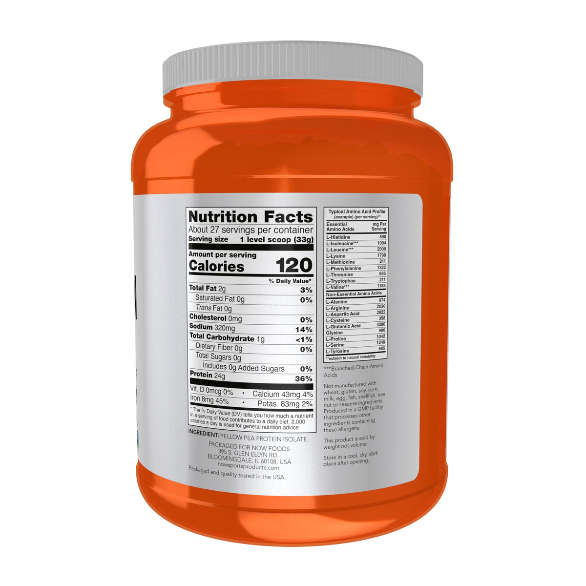 Pea Protein Unflavored Powder 2 lbs F1414
