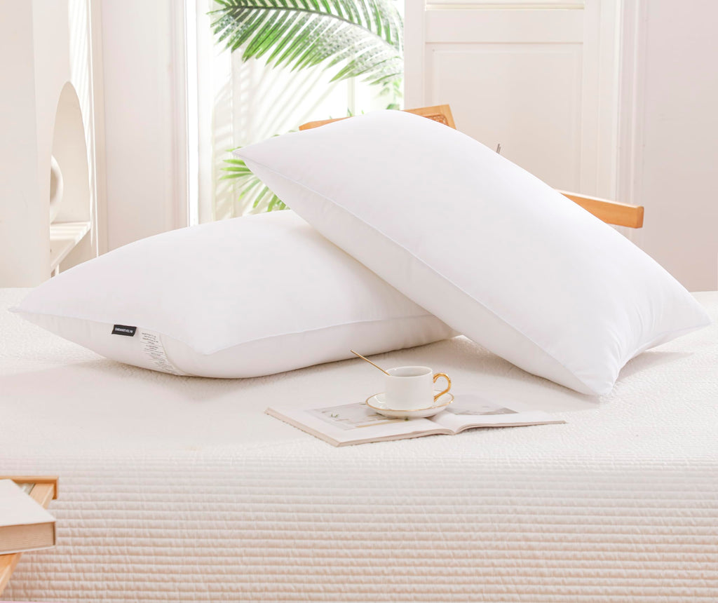 Gold Down Alternative Bed Pillow Set of 2 King Size Q335034