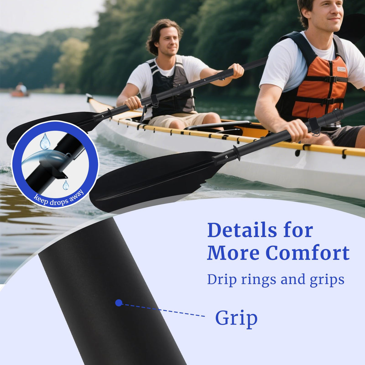 Adjustable Kayak Paddle with Paddle Leash E50711