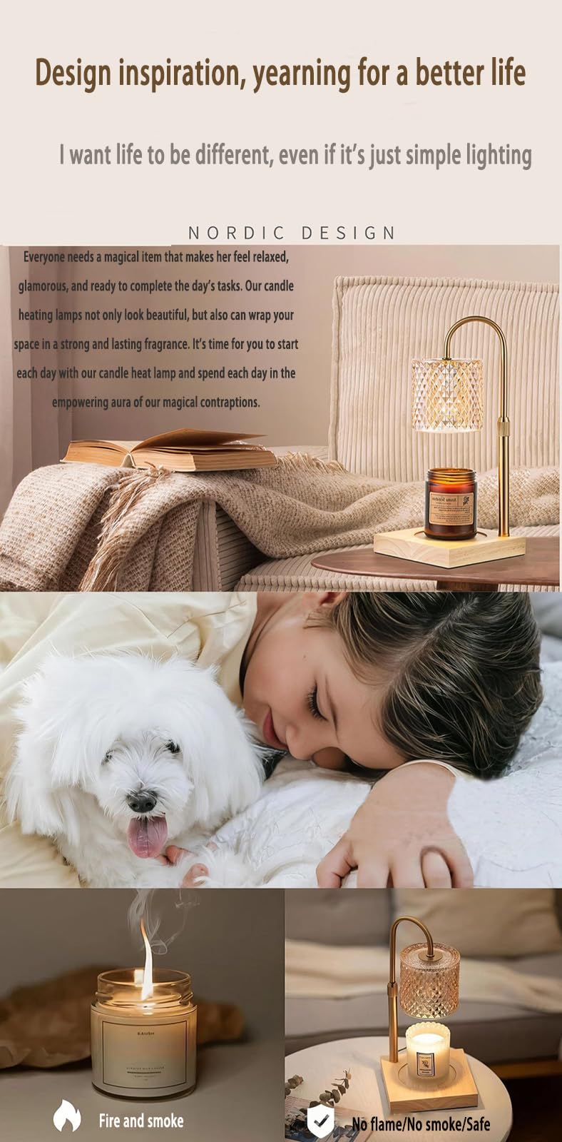 Adjustable Dimmable Candle Warmer Lamp with 2 Bulbs R934