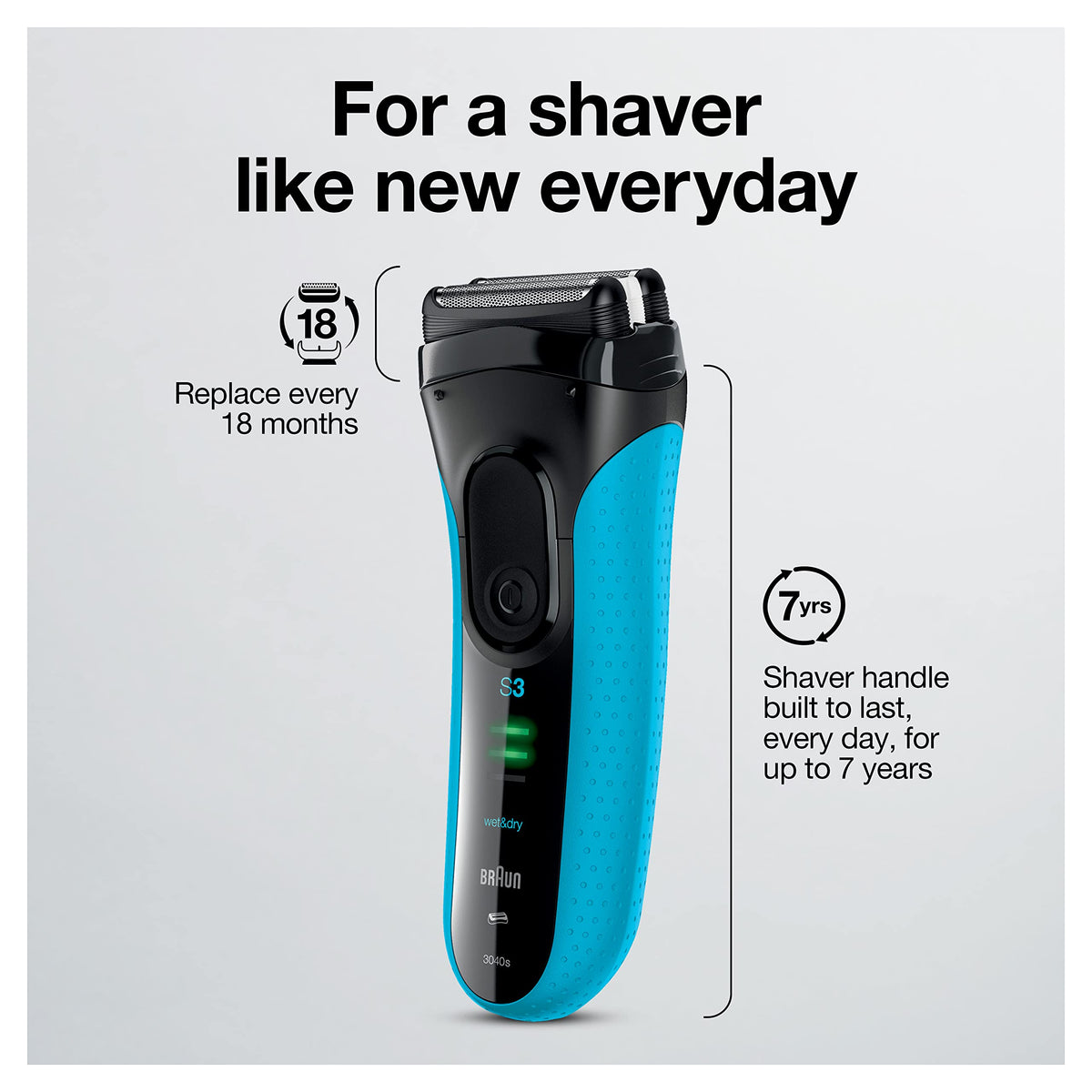 Electric Series 3 Wet & Dry Foil Shaver with Precision Trimmer C180673