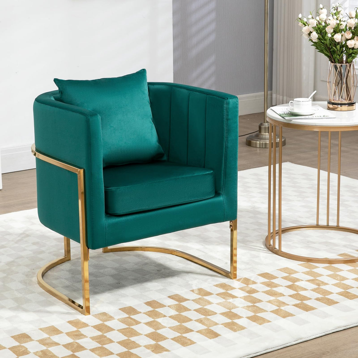 Velvet Accent Chairs Set of 2 Green I889166