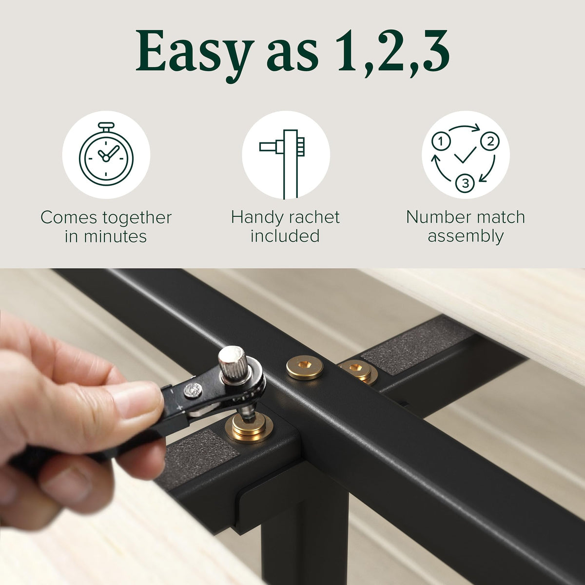 14 Inch Bamboo Platform Bed Frame, Queen Y456475