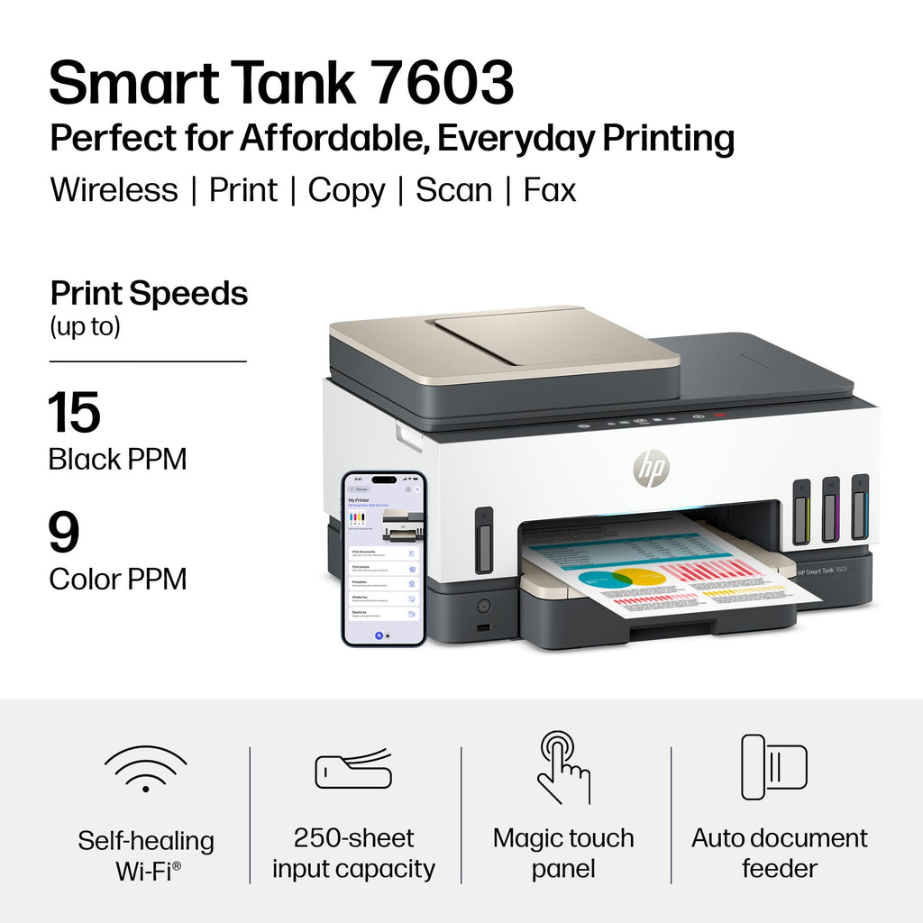 Wireless All-in-One Ink Tank Printer, Scanner, Fax, Copier G180