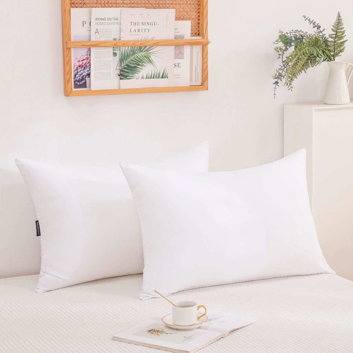 Gold Down Alternative Bed Pillow Set of 2 King Size Q335034