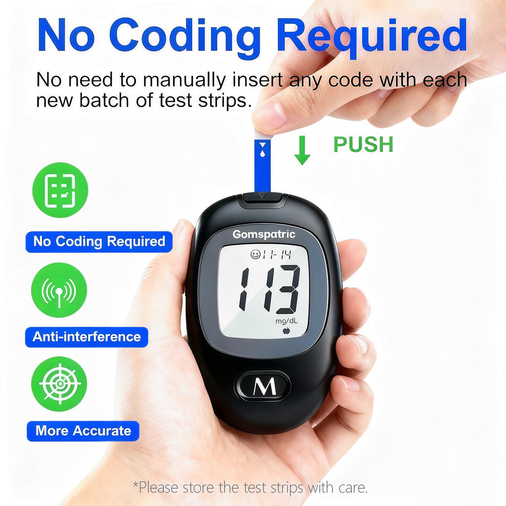 Blood Glucose Monitor Kit with 50 Test Strips and 50 Lancets N470