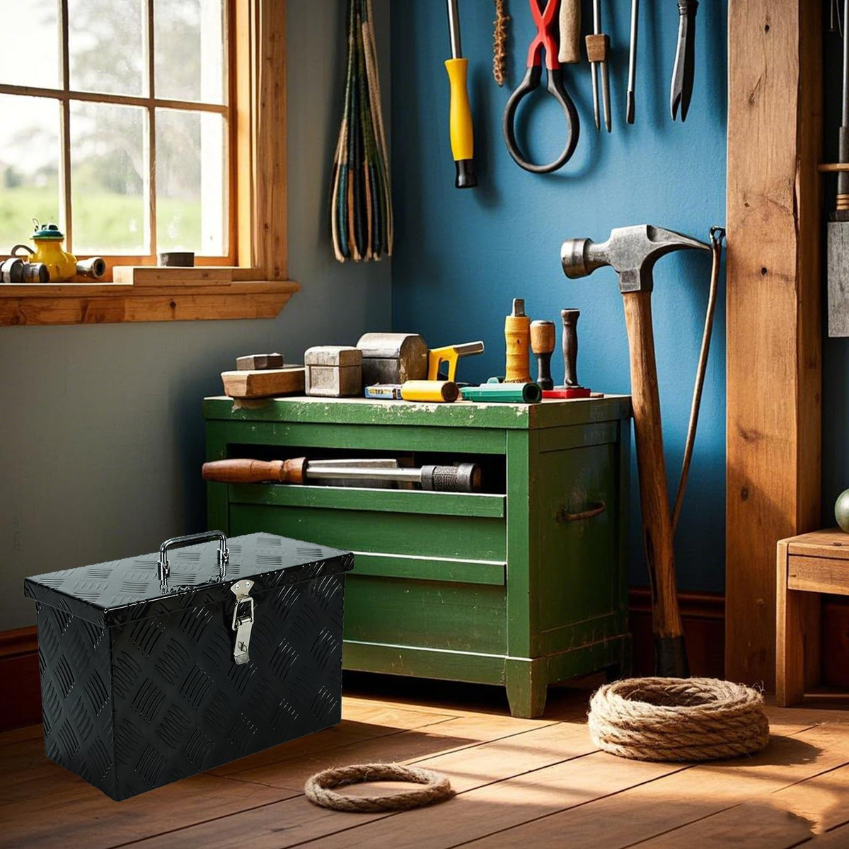 16 Inch Heavy-Duty Aluminum Truck Tool Box with Stripe Tread Design T97670