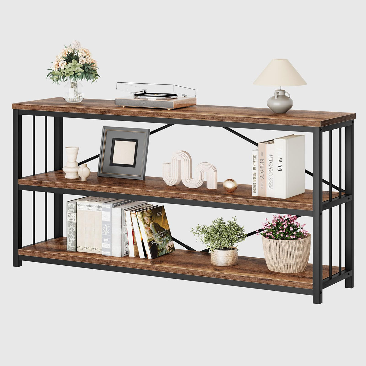 70 Inch Rustic Brown Console Table A6853