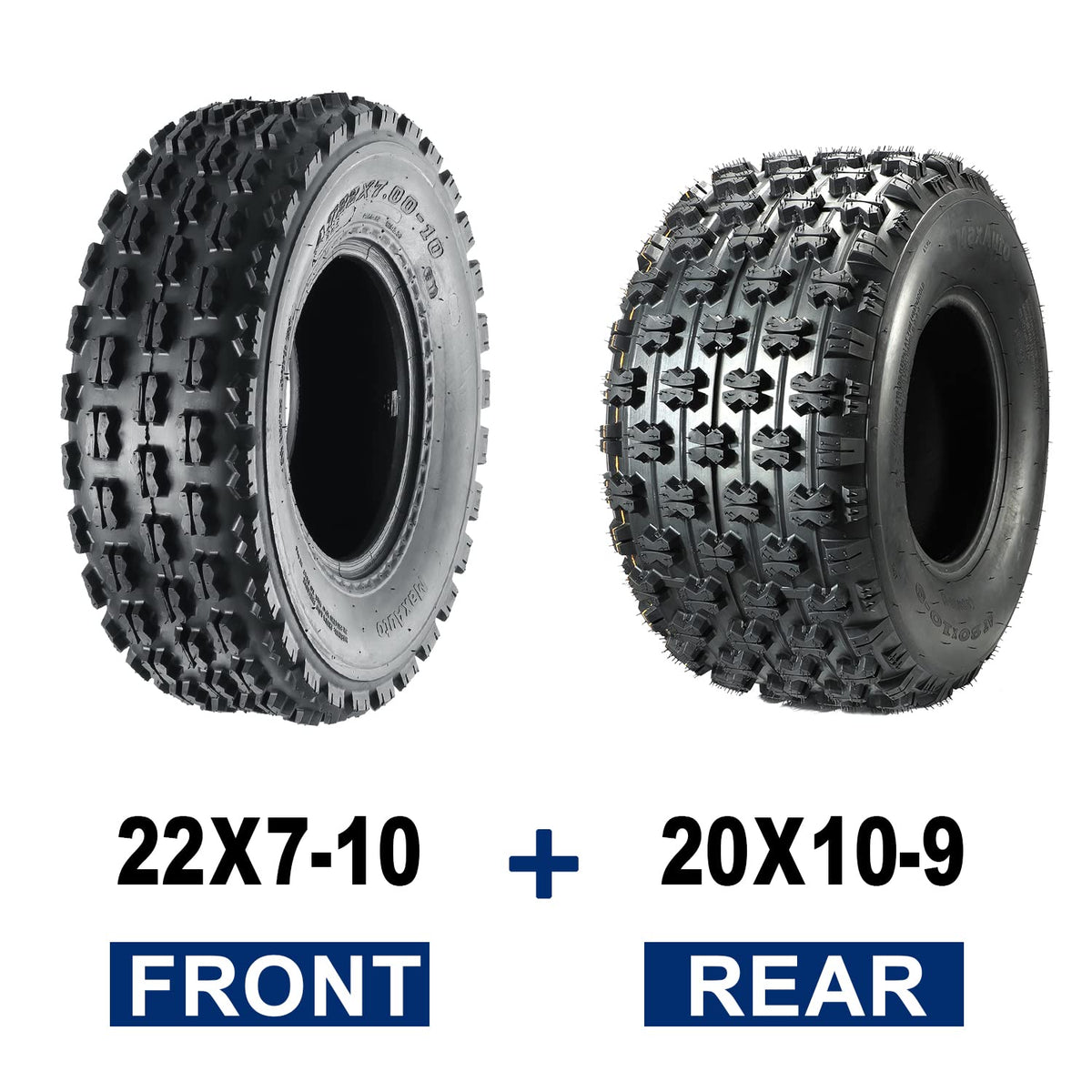 Set of 4 Sport ATV Tires 22x7-10 Front & 20x10-9 Rear 4PR H505