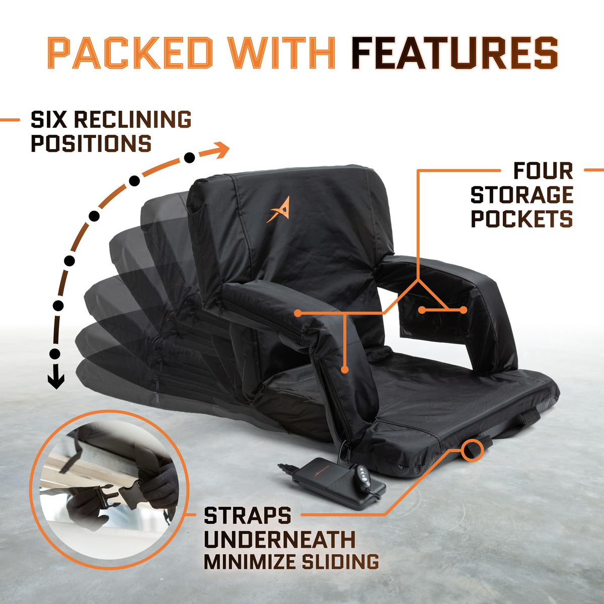 Heated Stadium Seats for Bleachers with Back Support N99868