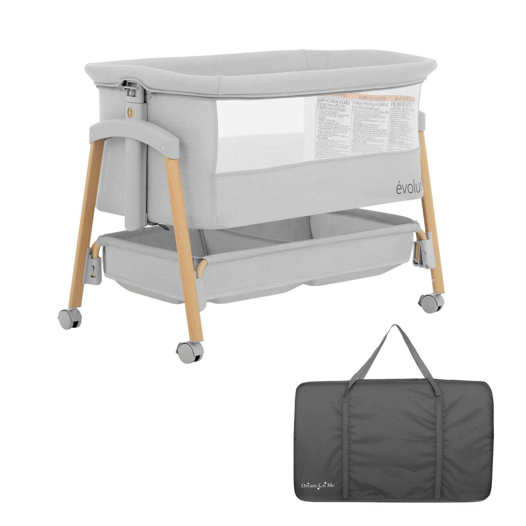 Portable Bassinet with Wheels and Storage Basket P578691