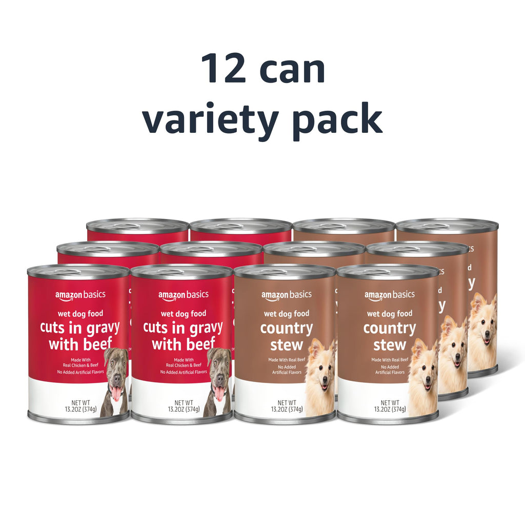 Wet Dog Food Variety Pack, Beef, 13.2oz Cans (Pack of 12) X494