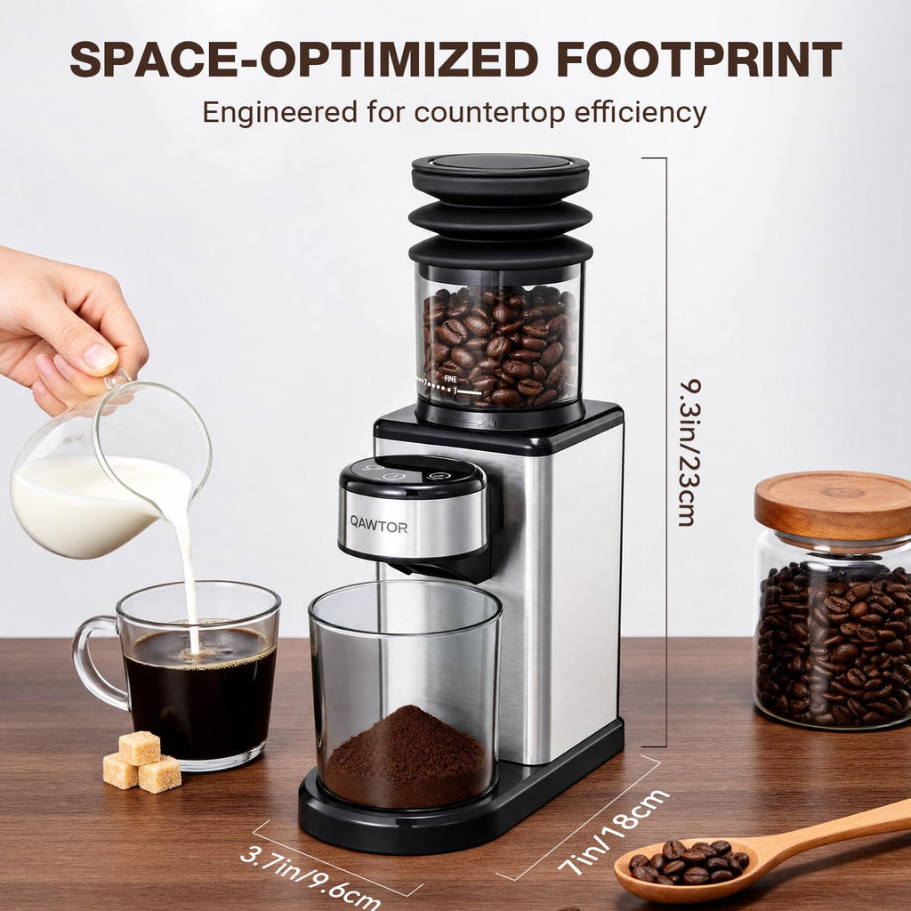 Conical Burr Coffee Bean Grinder, 25 Precise Settings, Anti-Static D8287