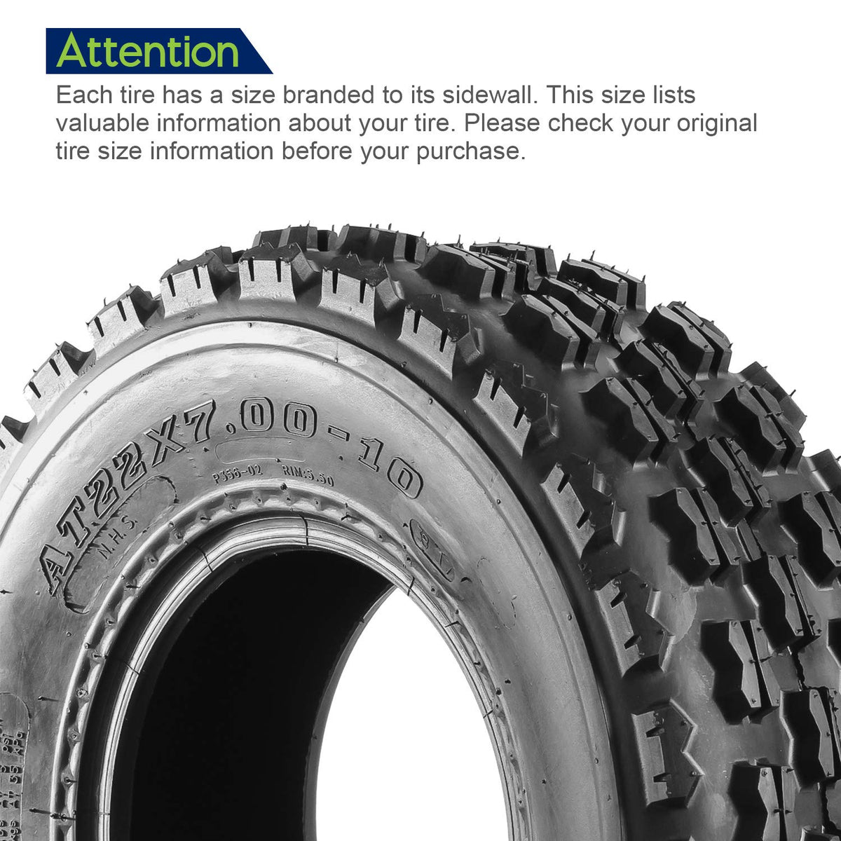 Set of 4 Sport ATV Tires 22x7-10 Front & 20x10-9 Rear 4PR H505