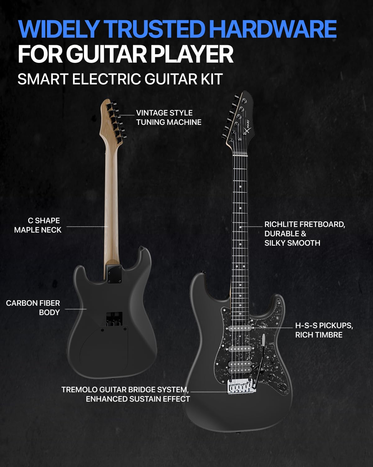 39" Smart Electric Guitar with Built-in 4 Effects K627