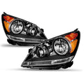 2008-2010 Honda Odyssey Headlights Assembly Black Housing Amber Reflector Driver Passenger Side V21356