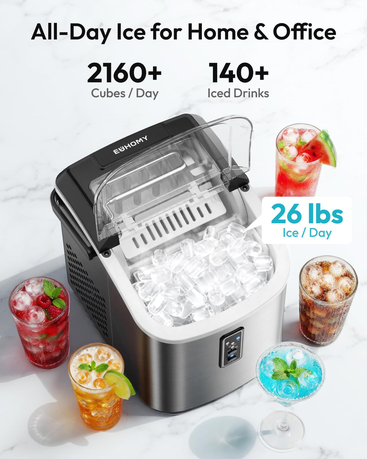 Portable Countertop Ice Maker with Carry Handle and Scoop S285337