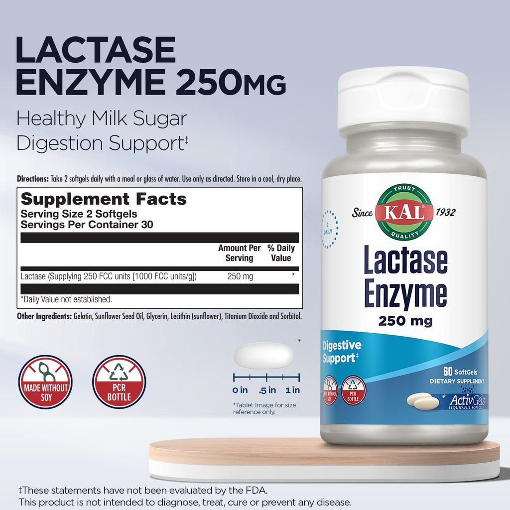 Lactase Enzyme 250 mg 60 SoftGels Y70270