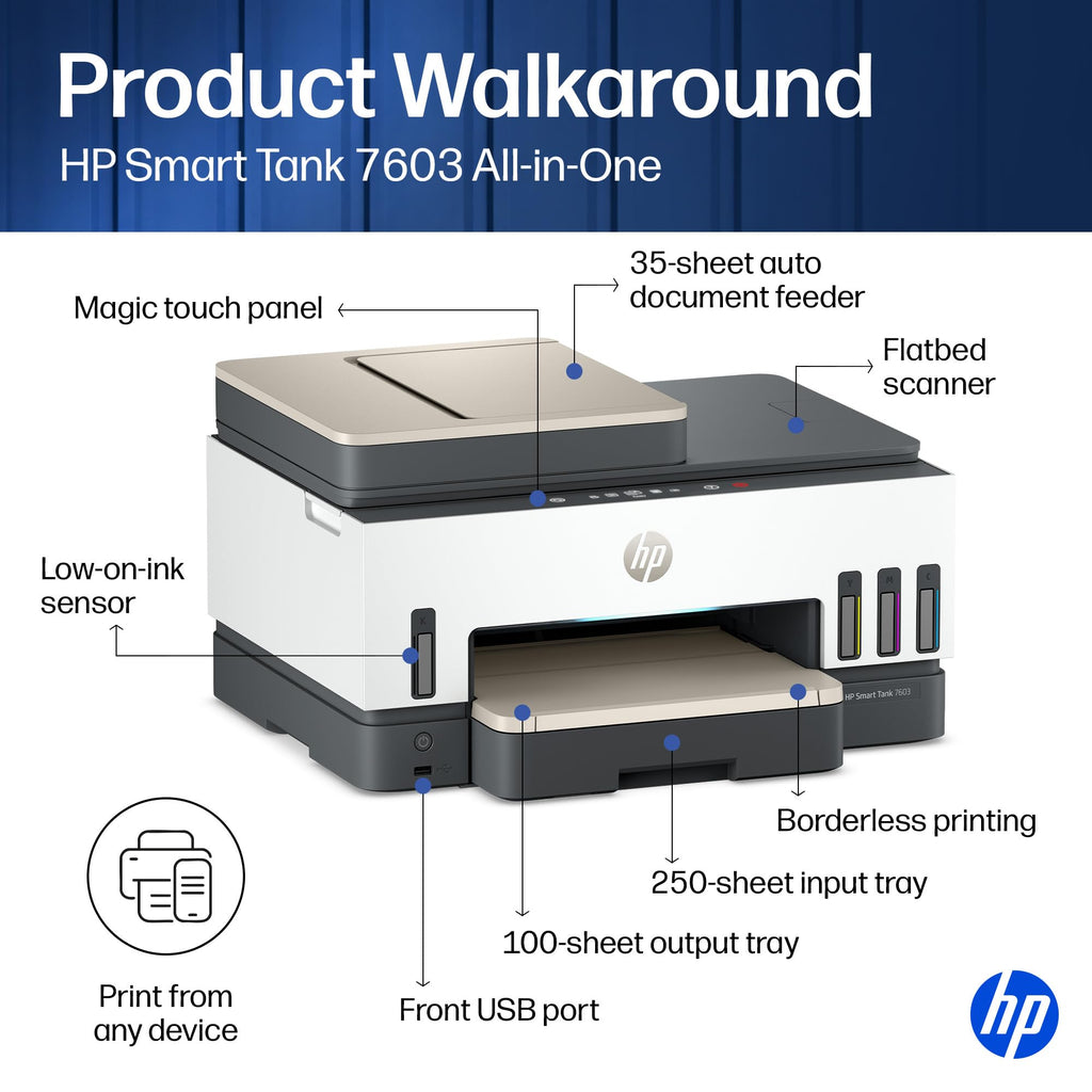 Wireless All-in-One Ink Tank Printer, Scanner, Fax, Copier G180