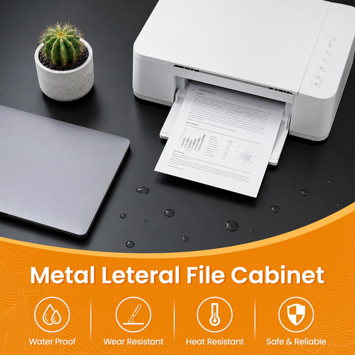 Black 2 Drawer Lateral File Cabinet with Lock K19433
