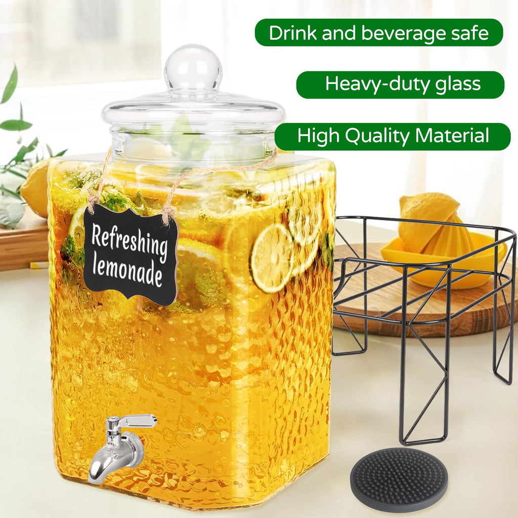 4.6 Gallon Glass Beverage Dispenser with Stand W7539