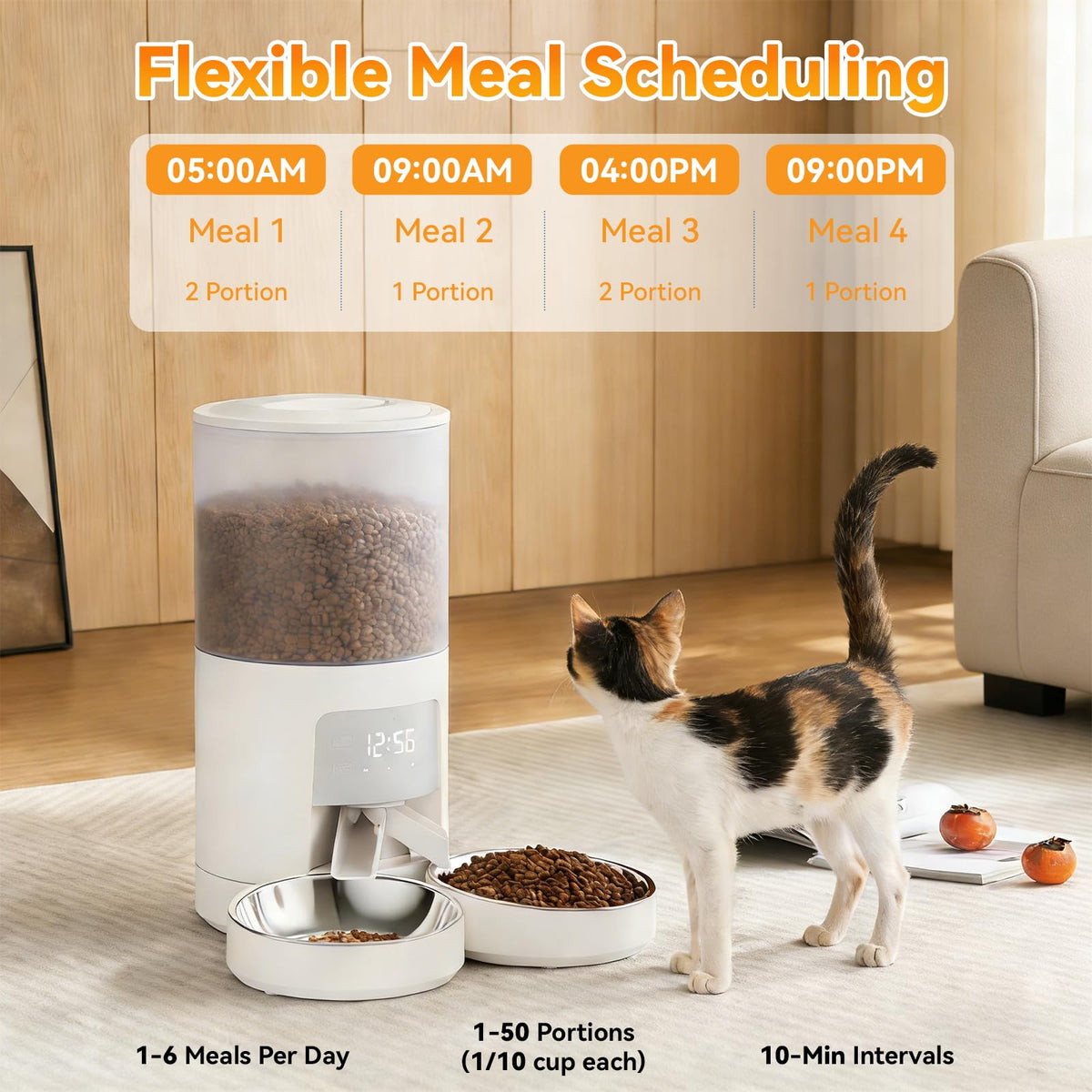 Automatic Cat Feeder 6L White V73156