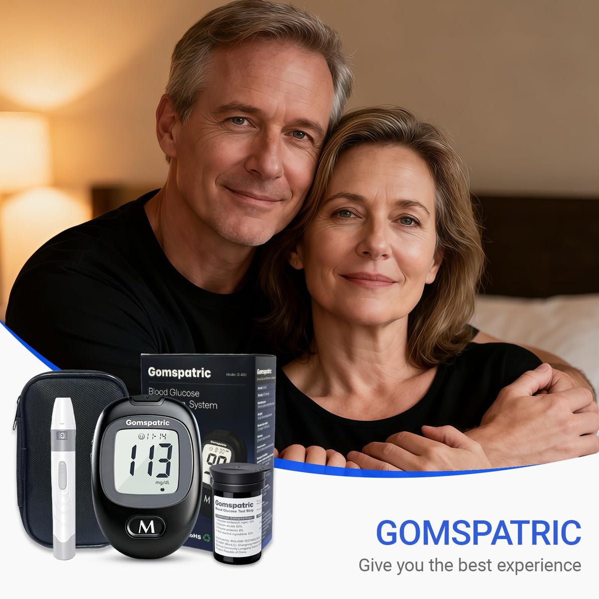 Blood Glucose Monitor Kit with 50 Test Strips and 50 Lancets N470