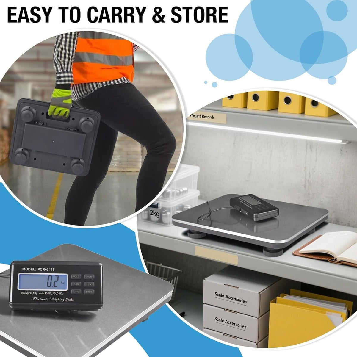 Heavy Duty Shipping Scale 660lbs Stainless Platform D889819