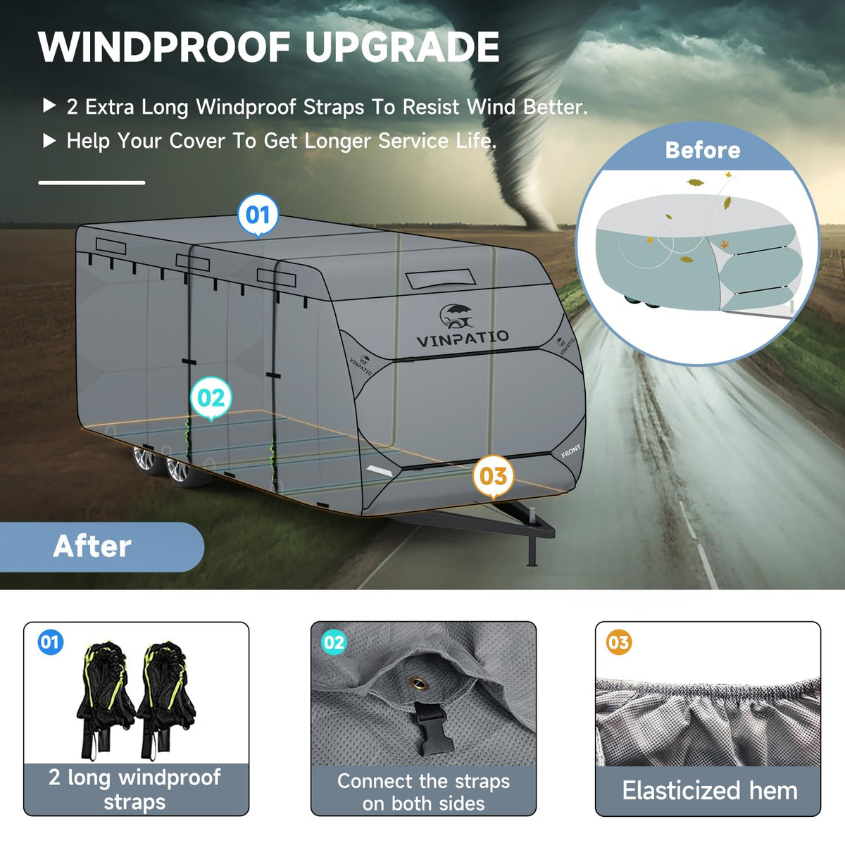 7 Layers Travel Trailer Cover Fits 30'-33' S683507