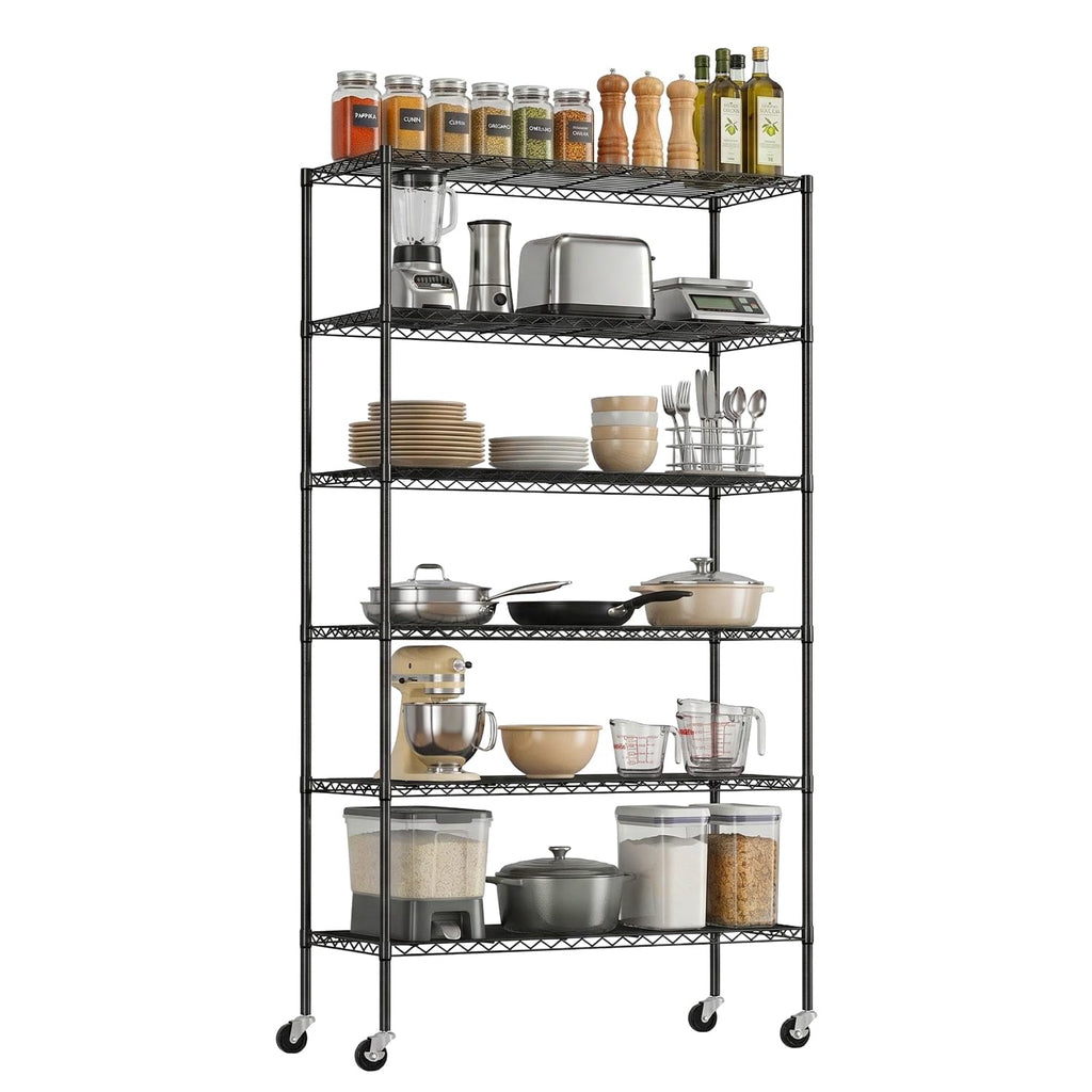 6-Tier Wire Shelf with Wheels H3835