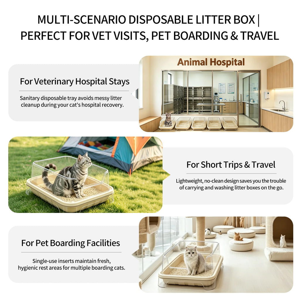 1+5 Pack Disposable Litter Boxes for Cats Y837001