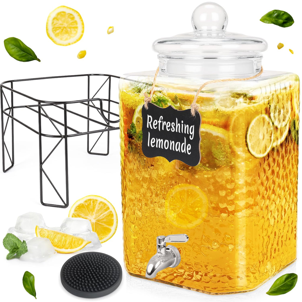 4.6 Gallon Glass Beverage Dispenser with Stand W7539
