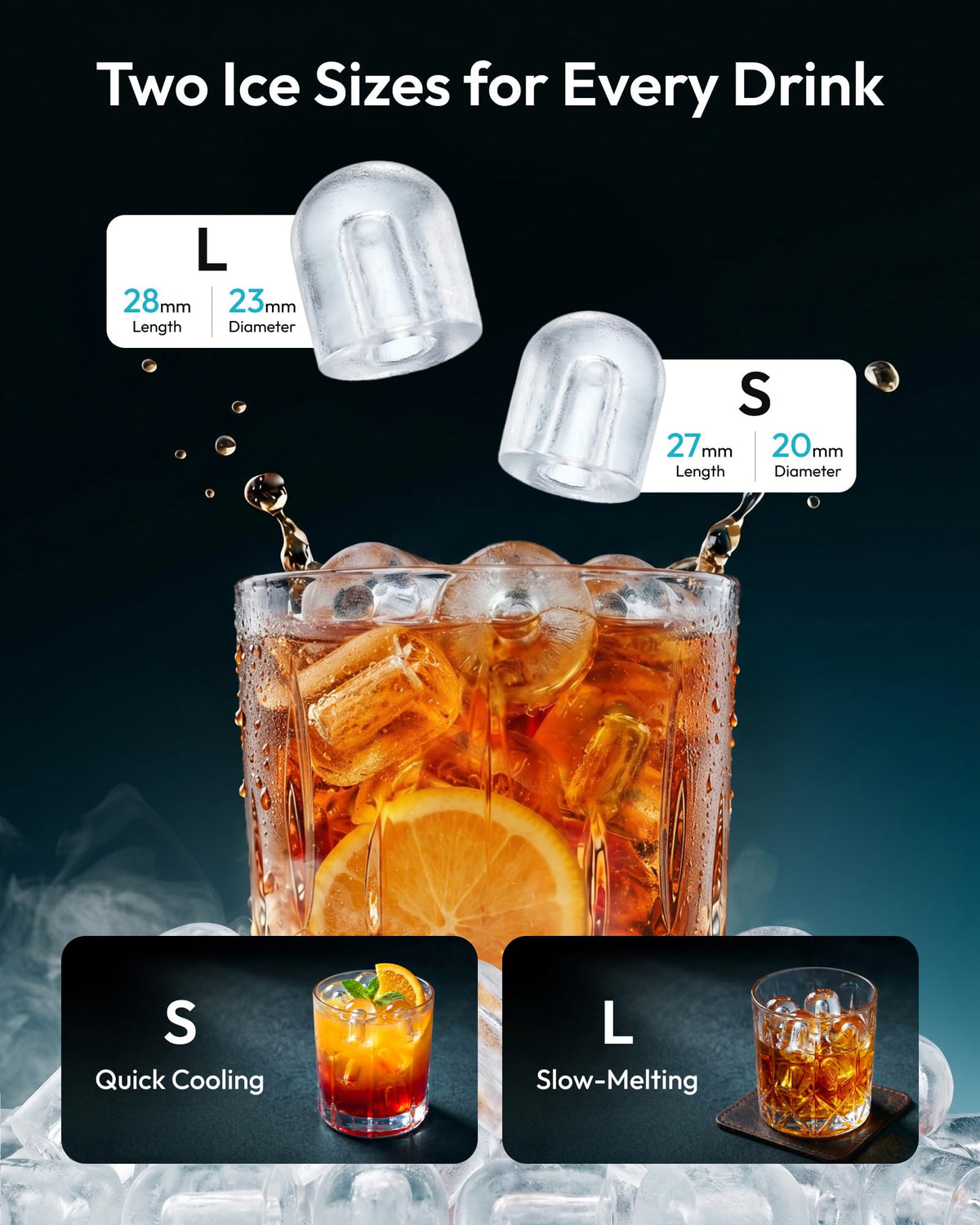 Portable Countertop Ice Maker with Carry Handle and Scoop S285337