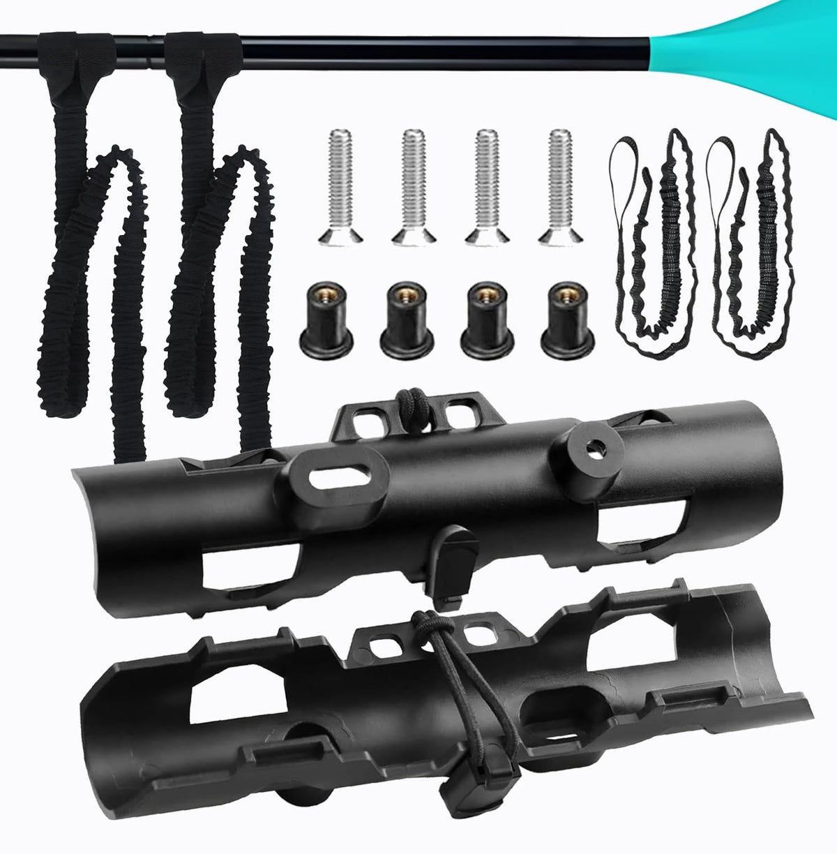 2PCS Kayak Paddle Holder with Leashes & Locking Kits T241
