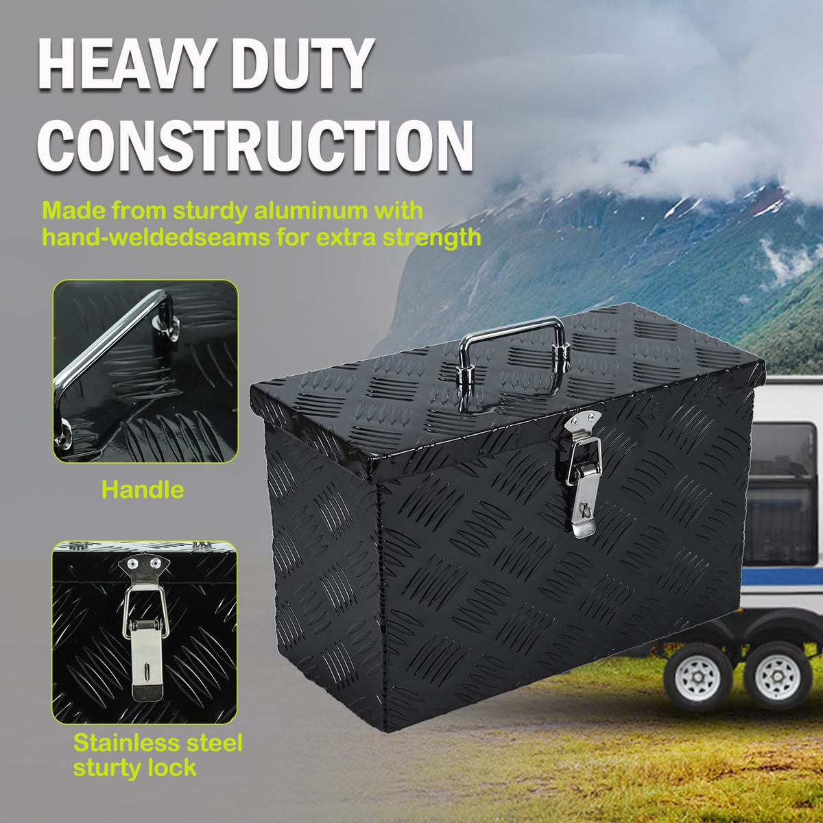 16 Inch Heavy-Duty Aluminum Truck Tool Box with Stripe Tread Design T97670