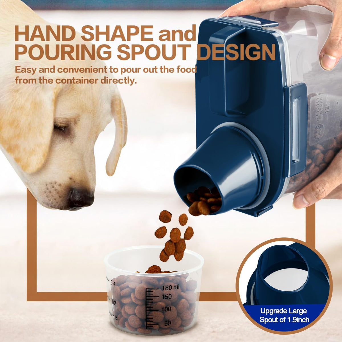 Airtight Pet Food Storage Container with Measuring Cup Z904433