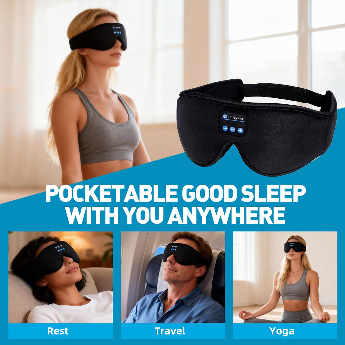 Bluetooth Sleep Mask with Headphones T771627
