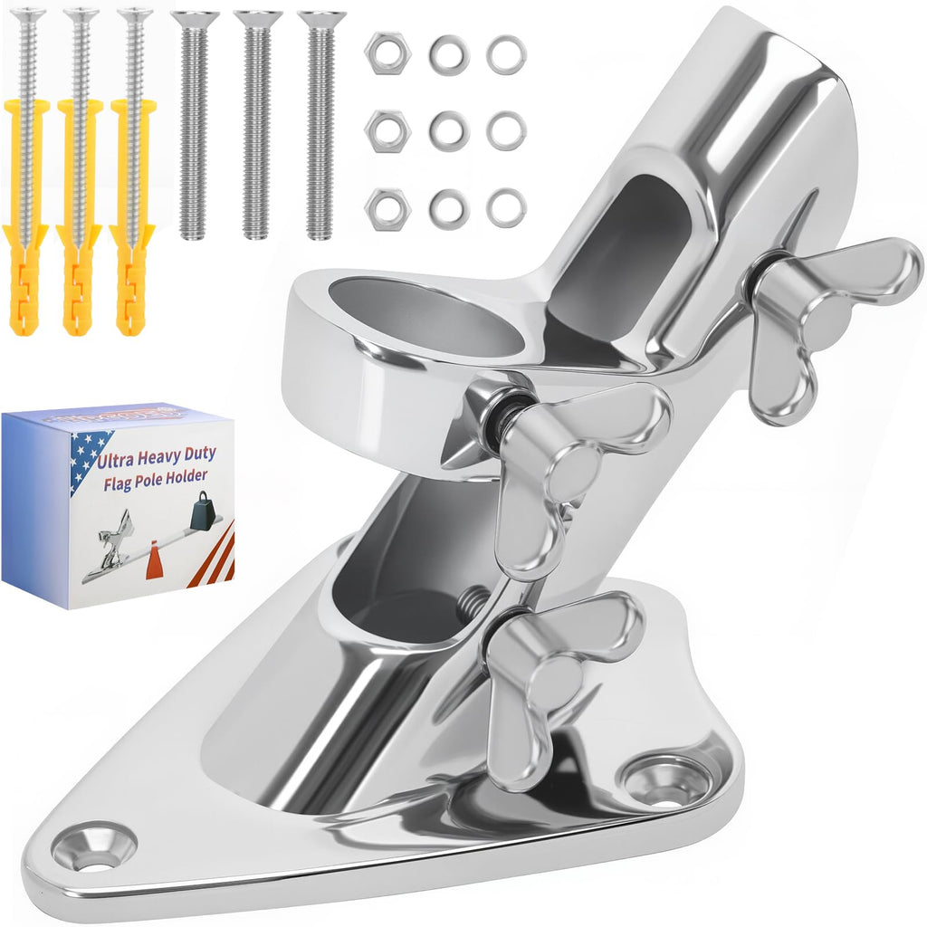 316 Stainless Steel Flag Pole Holder, 2 Position 1 in H3500