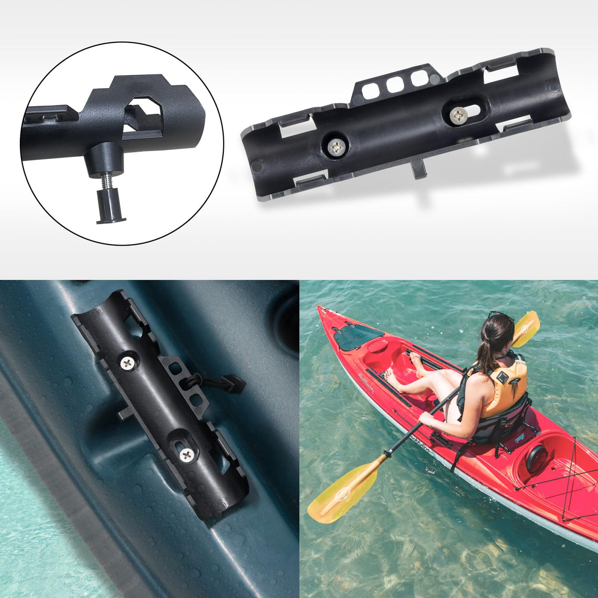 2PCS Kayak Paddle Holder with Leashes & Locking Kits T241