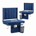 Blue 2 PCS Folding Stadium Chair with Cup Holder A554289