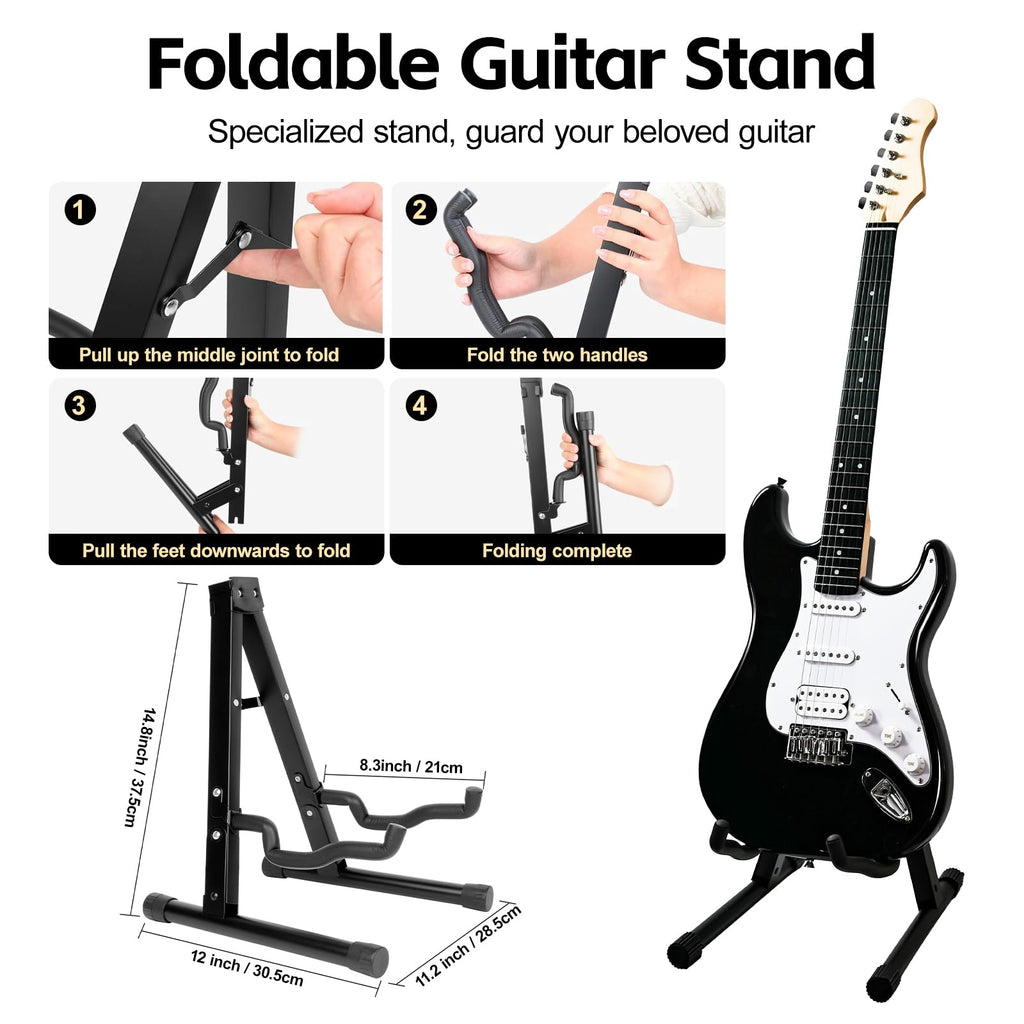 Full Size Electric Guitar Starter Kit with 10W Amp and Gig Bag F6510