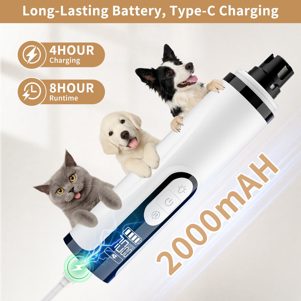 Quiet Dog Nail Grinder with Guard & 2 LED Lights L564