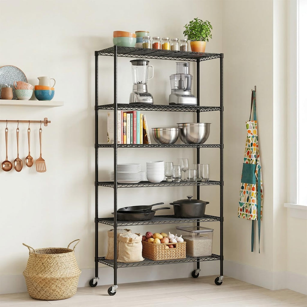 6-Tier Wire Shelf with Wheels H3835