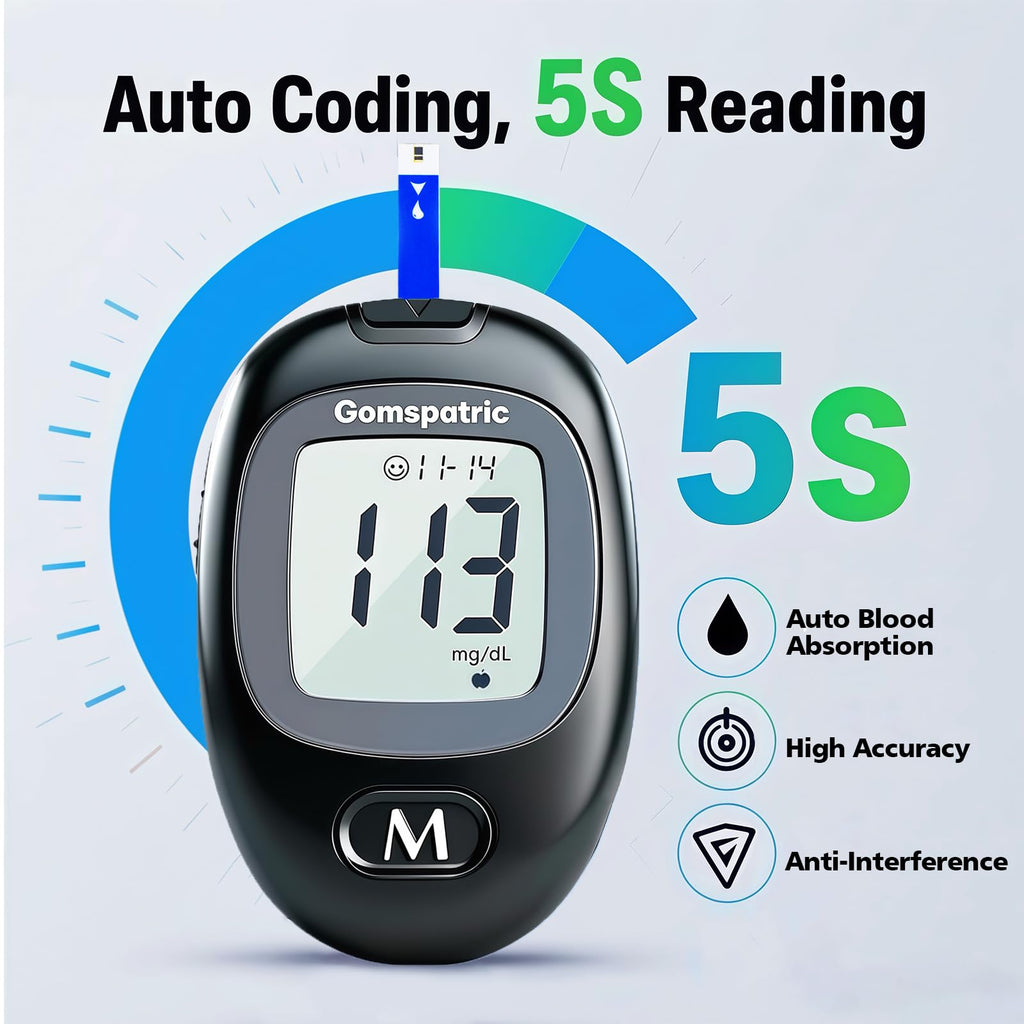 Blood Glucose Monitor Kit with 50 Test Strips and 50 Lancets N470