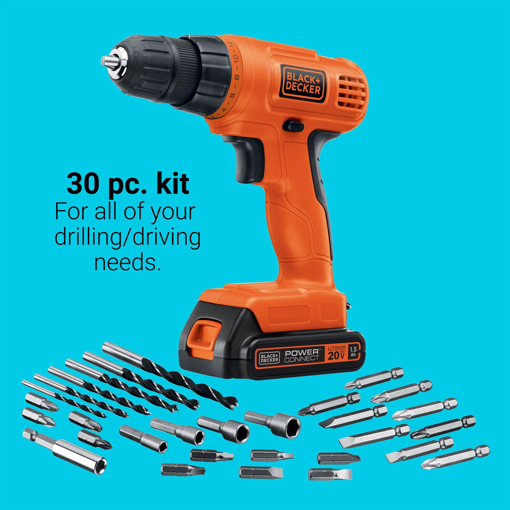 20V MAX Cordless Drill Driver with 30 Piece Bit Set H9908