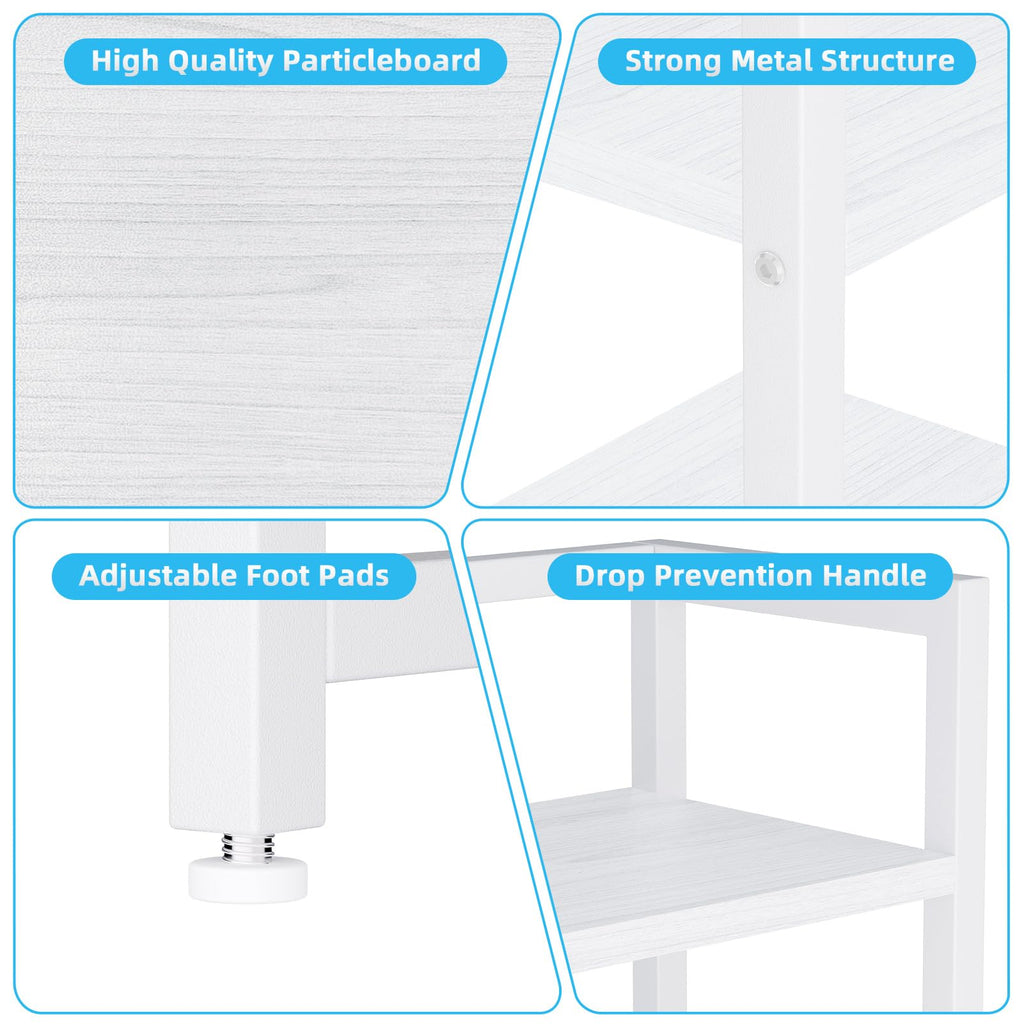White Wood Desk Shelf with Drawer T991078