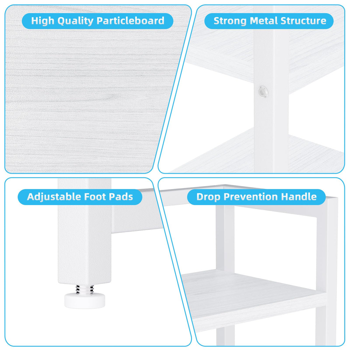 White Wood Desk Shelf with Drawer T991078